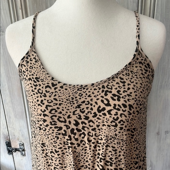 AMERICAN EAGLE leopard print spaghetti strap midi dress S resortwear neutral - Picture 2 of 9